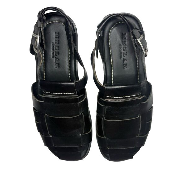 Mezlan Fisherman’s Sandals Leather Shoes Black Men’s Sz 7.5 Summer Made In Spain main image 8